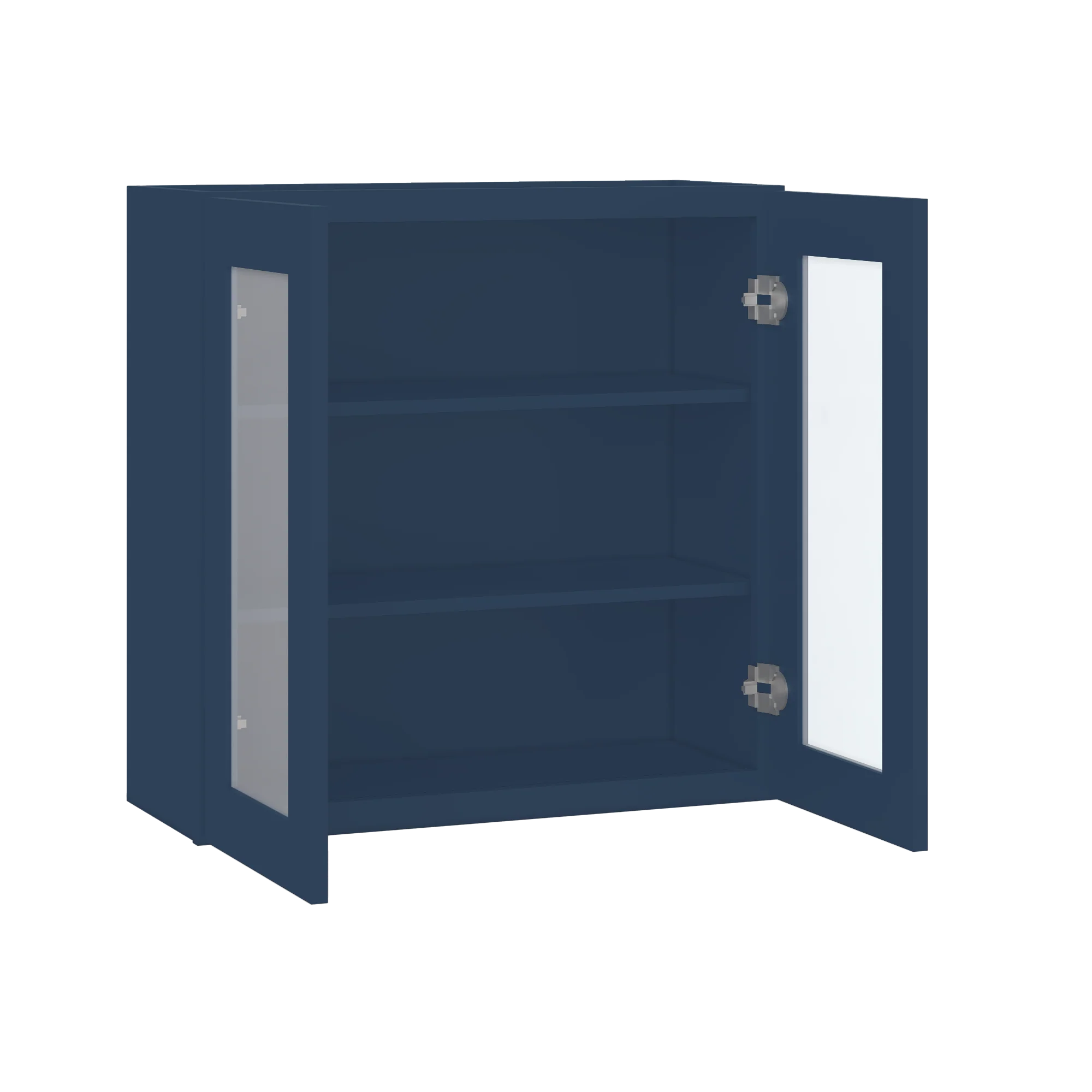 Frosted Glass Door Wall Kitchen Cabinet WMD3030 Danbury Blue LessCare 30 in. width 30 in. height 12 in. depth - Image 4