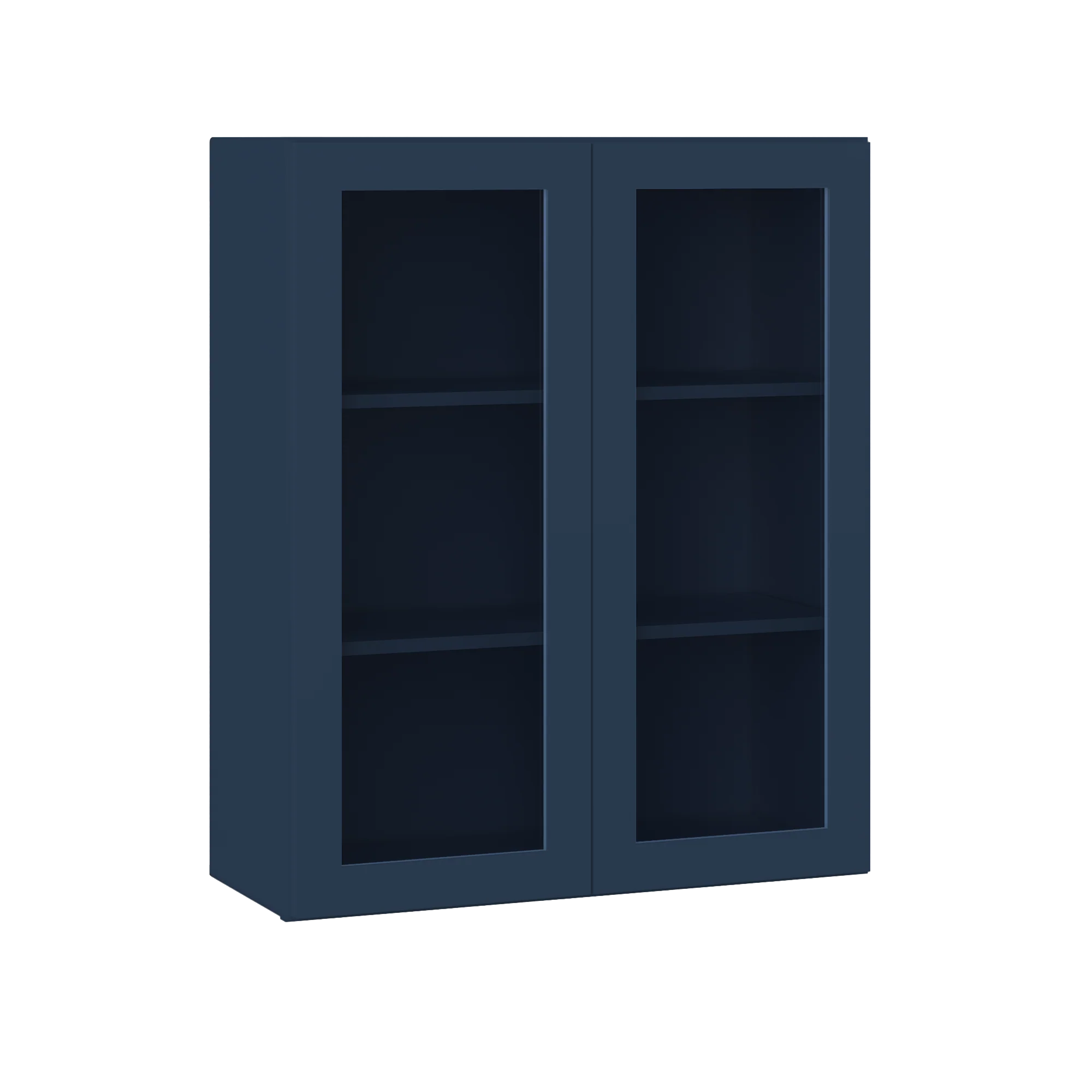 Frosted Glass Door Wall Kitchen Cabinet WMD3036 Danbury Blue LessCare 30 in. width 36 in. height 12 in. depth - Image 2