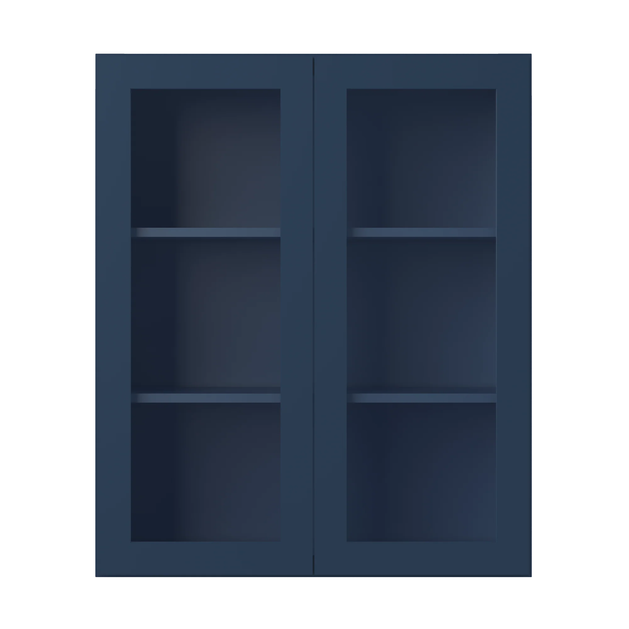 Frosted Glass Door Wall Kitchen Cabinet WMD3036 Danbury Blue LessCare 30 in. width 36 in. height 12 in. depth - Image 3