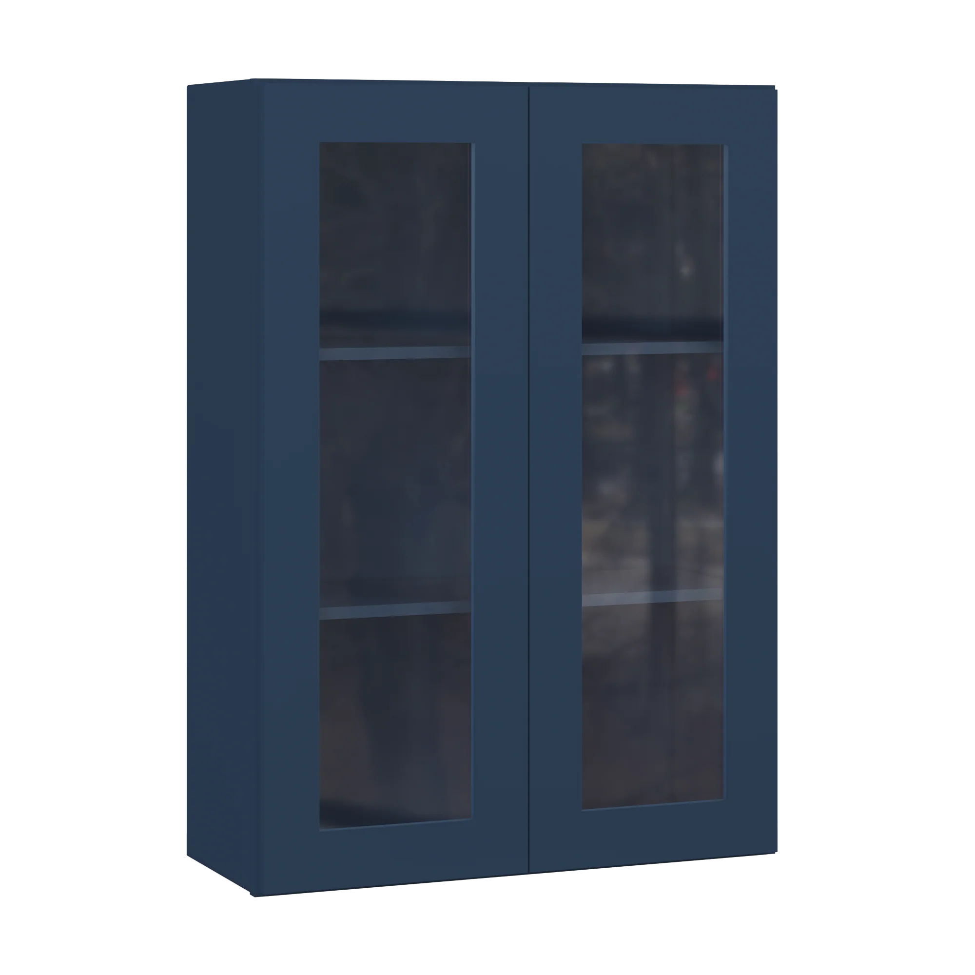 Frosted Glass Door Wall Kitchen Cabinet WMD3042 Danbury Blue LessCare 30 in. width 42 in. height 12 in. depth - Image 2
