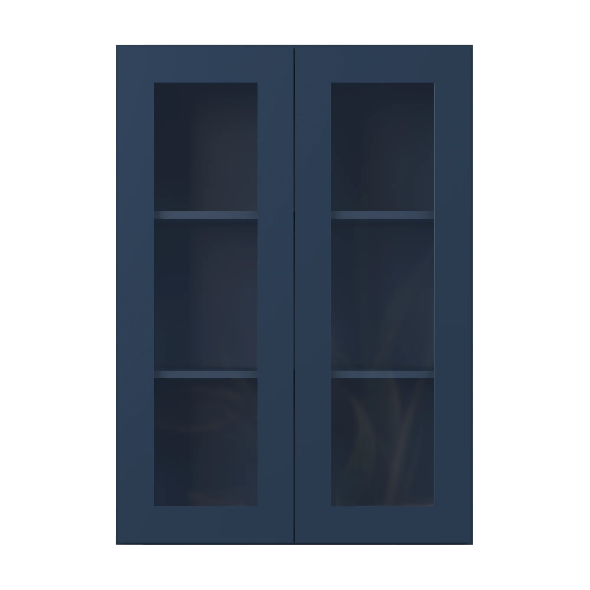 Frosted Glass Door Wall Kitchen Cabinet WMD3042 Danbury Blue LessCare 30 in. width 42 in. height 12 in. depth - Image 3