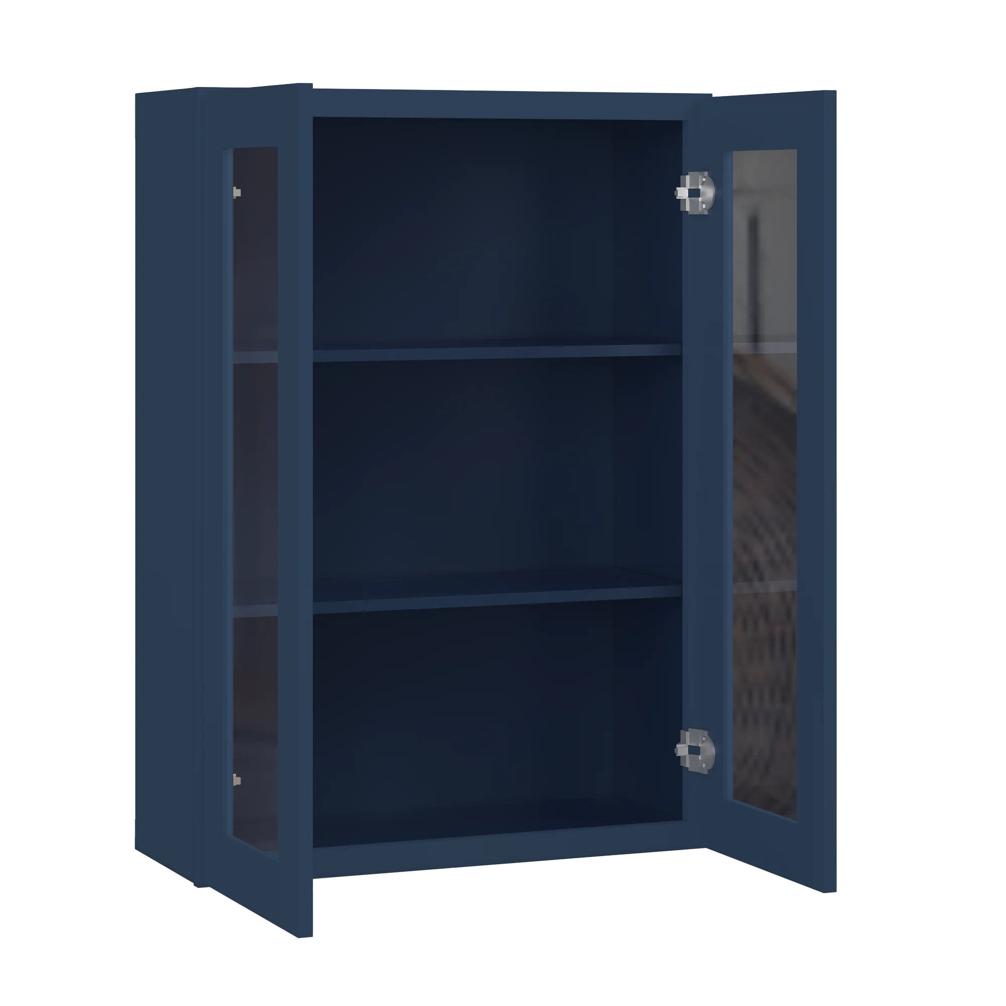 Frosted Glass Door Wall Kitchen Cabinet WMD3042 Danbury Blue LessCare 30 in. width 42 in. height 12 in. depth - Image 4