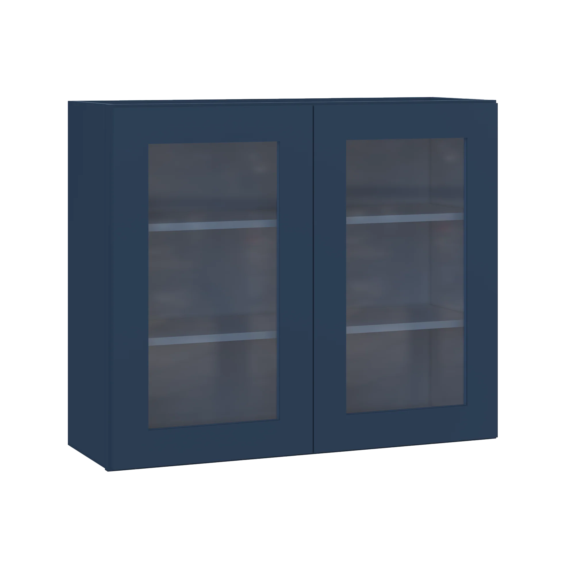Frosted Glass Door Wall Kitchen Cabinet WMD3630 Danbury Blue LessCare 36 in. width 30 in. height 12 in. depth - Image 2