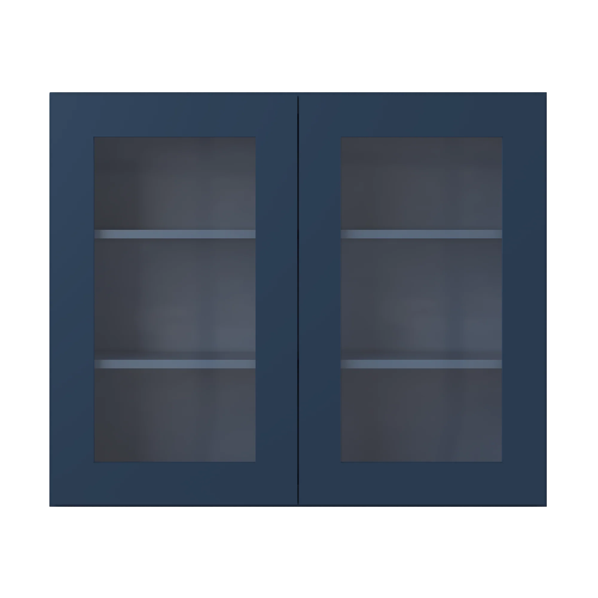 Frosted Glass Door Wall Kitchen Cabinet WMD3630 Danbury Blue LessCare 36 in. width 30 in. height 12 in. depth - Image 3