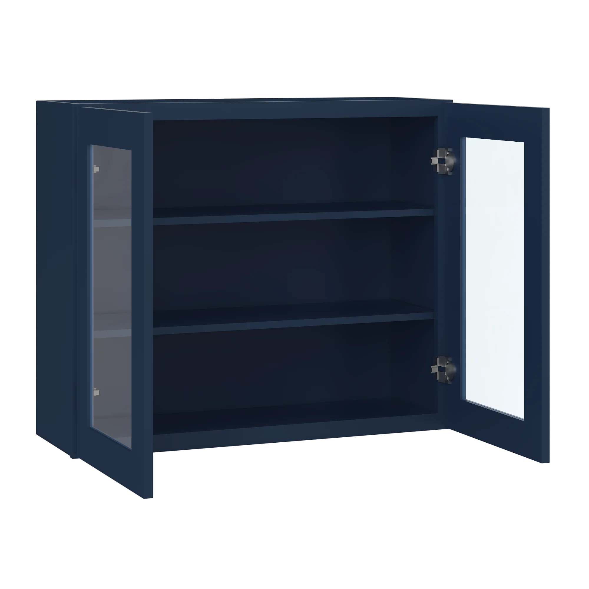 Frosted Glass Door Wall Kitchen Cabinet WMD3630 Danbury Blue LessCare 36 in. width 30 in. height 12 in. depth - Image 4