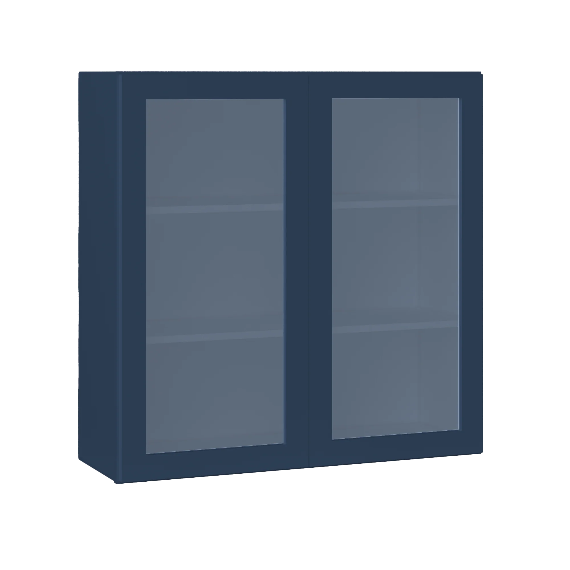 Frosted Glass Door Wall Kitchen Cabinet WMD3636 Danbury Blue LessCare 36 in. width 36 in. height 12 in. depth - Image 2