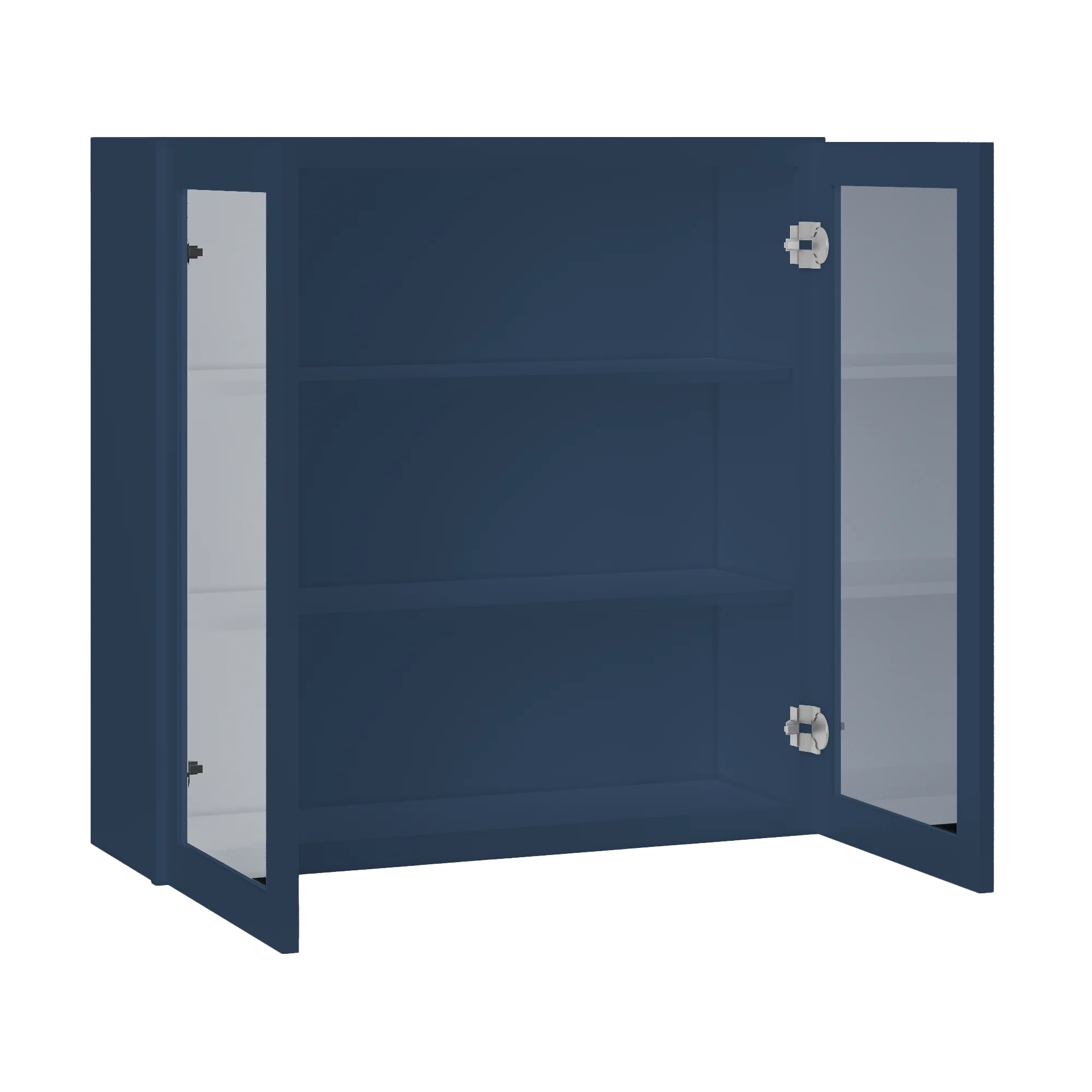 Frosted Glass Door Wall Kitchen Cabinet WMD3636 Danbury Blue LessCare 36 in. width 36 in. height 12 in. depth - Image 4