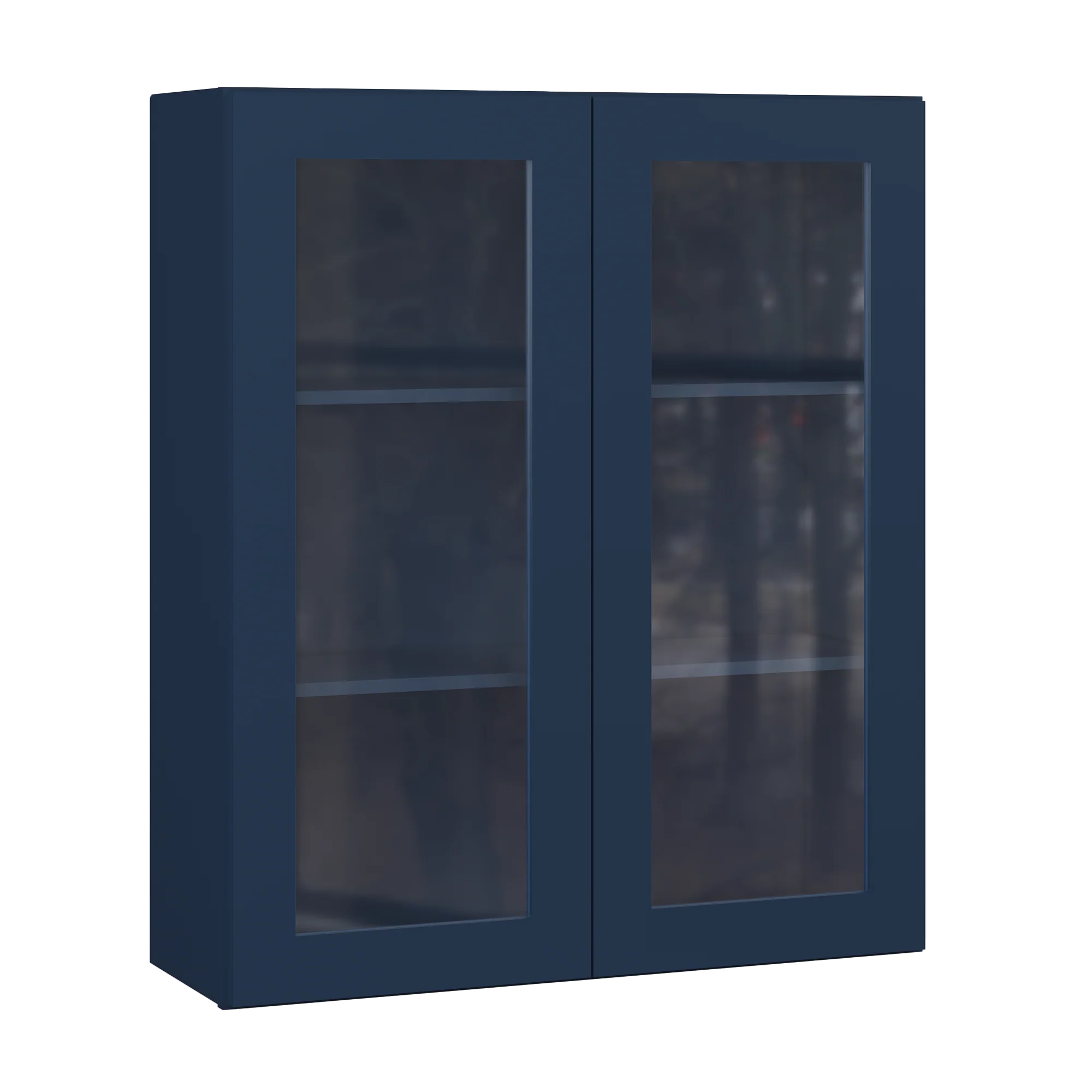Frosted Glass Door Wall Kitchen Cabinet WMD3642 Danbury Blue LessCare 36 in. width 42 in. height 12 in. depth - Image 2